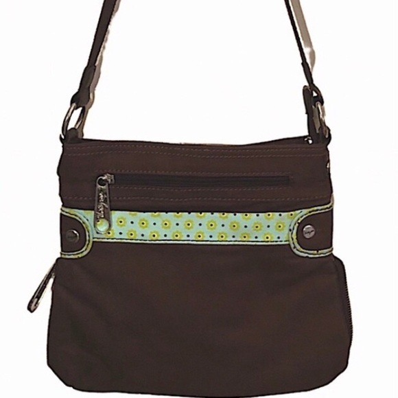 Thirty-one Brown Lime and Turquoise Shoulder Bag with Pockets NWOT - Picture 2 of 6